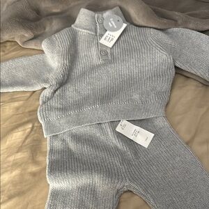 Cozy Gray Ribbed Kids Pants